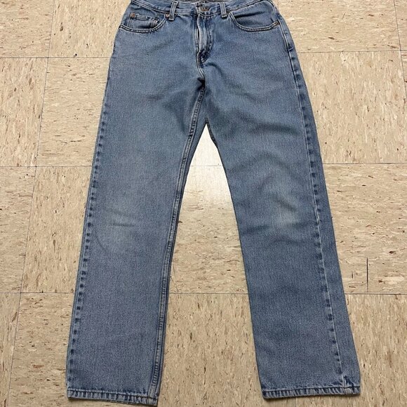 Levis 505 Jeans Men's 30x32 Blue Denim Regular Fit Straight Leg Light Wash - Picture 1 of 10